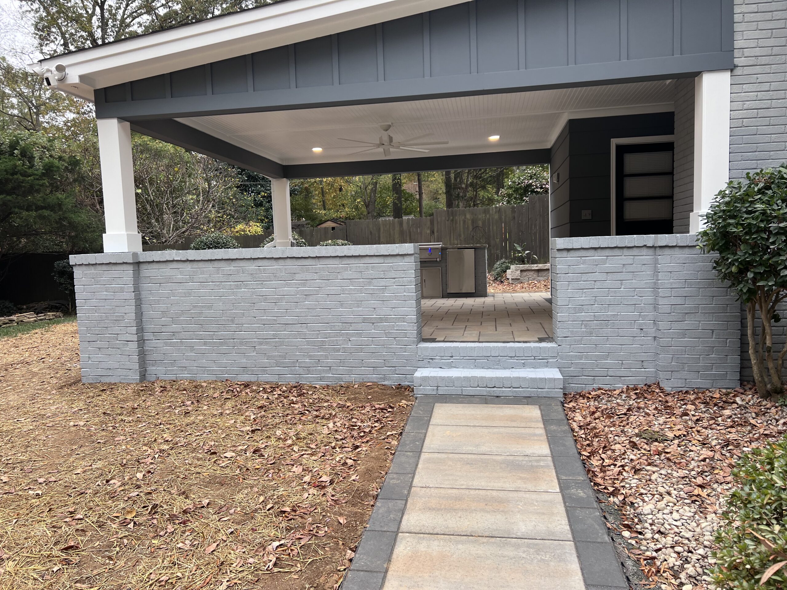 Covered porch.