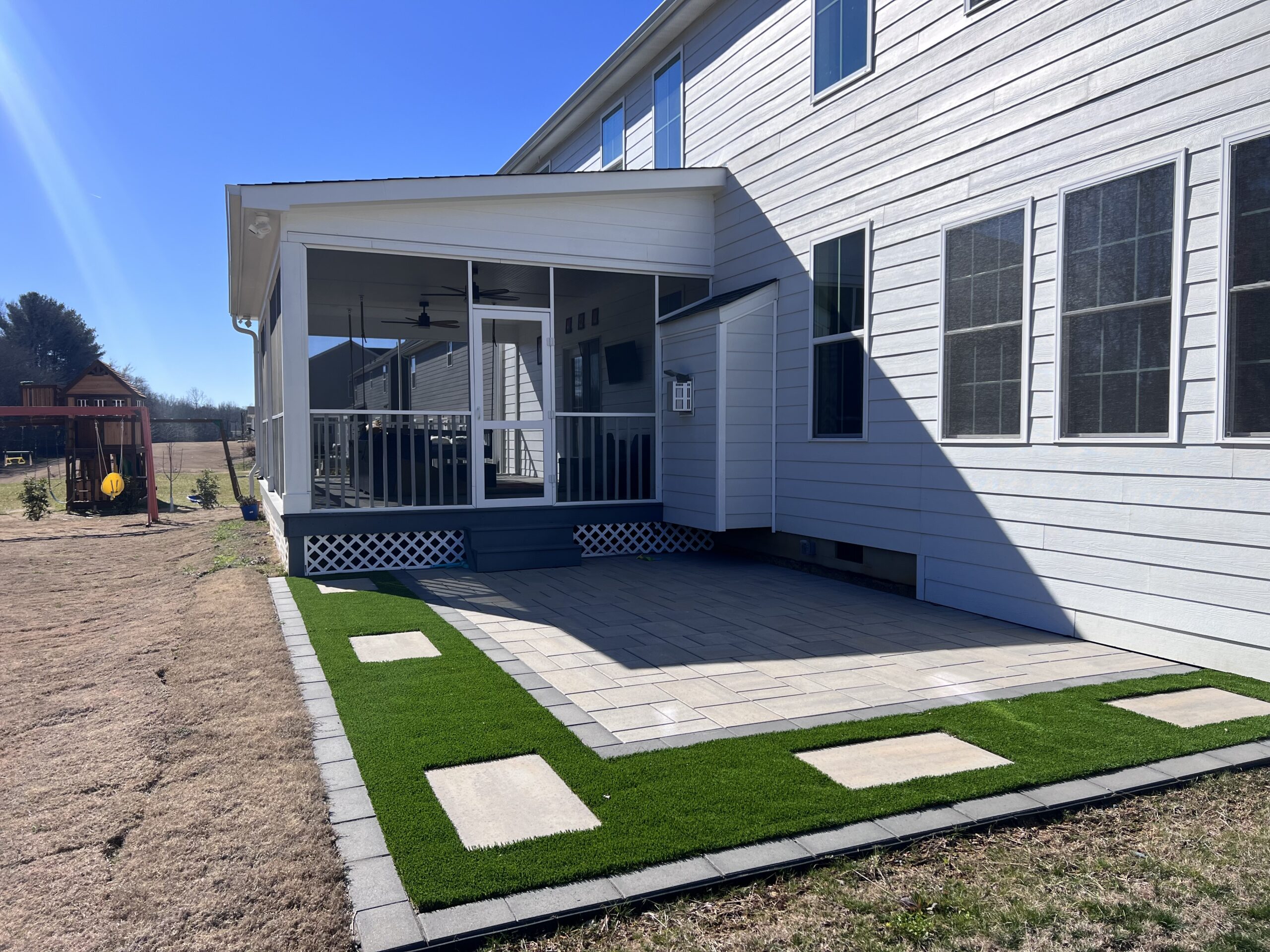 cover porch paves and turf