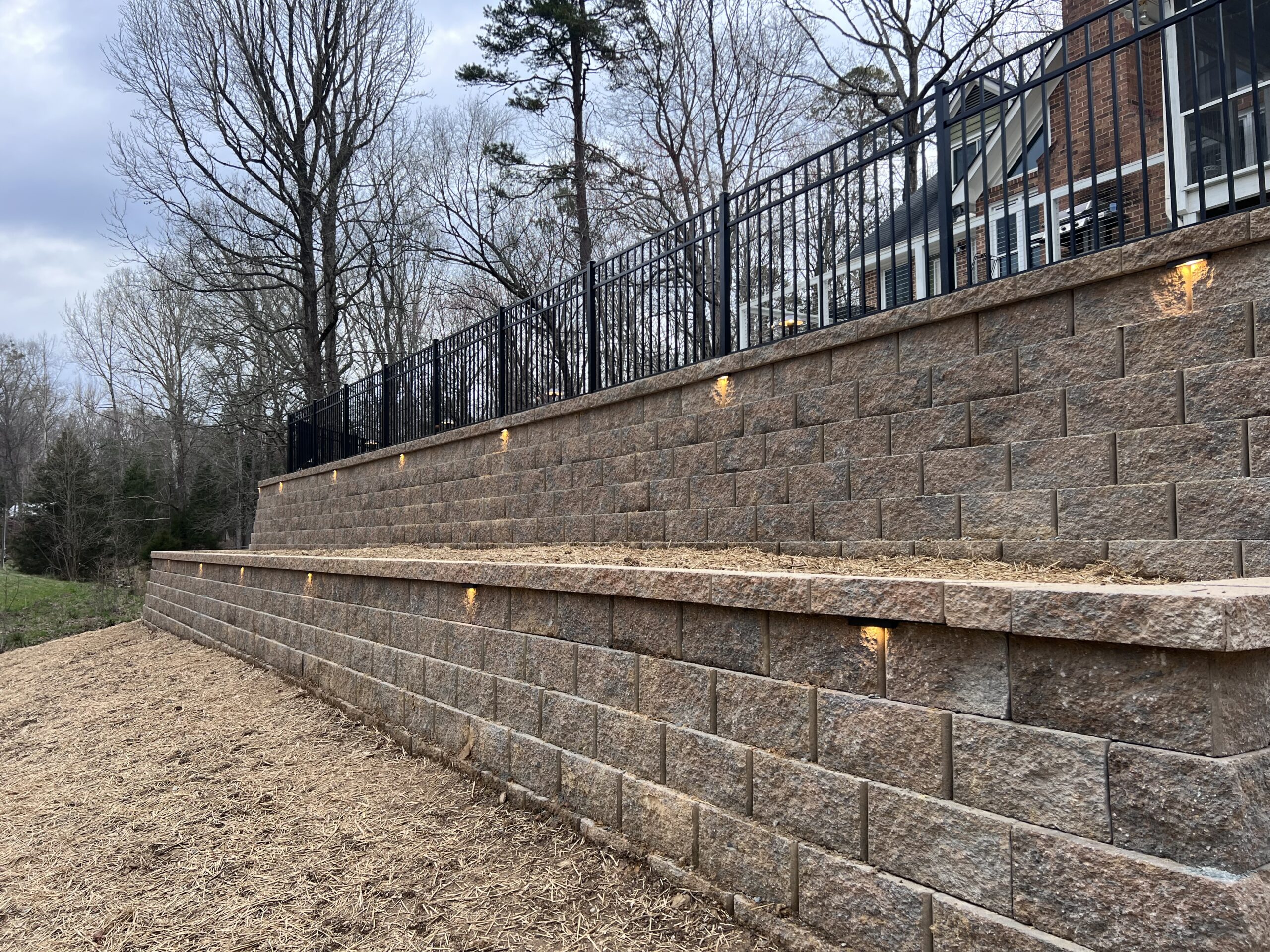 two tiers retaining walls